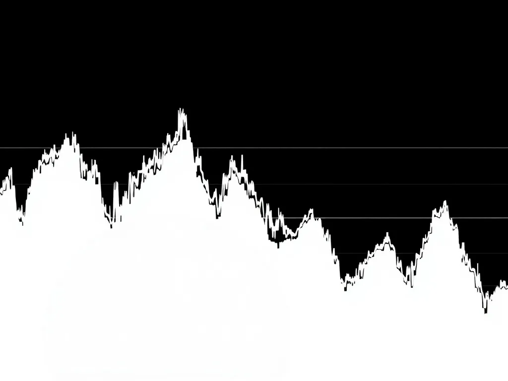 A technical black and white graph showing economic volatilit